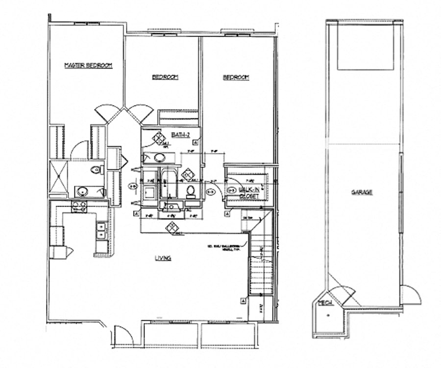 Floor plan for 3 beds, 2 baths, 1875 sqft